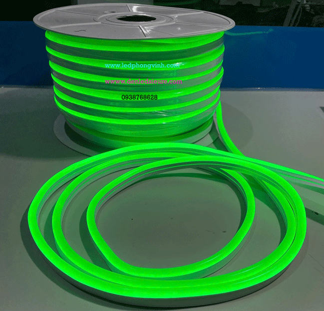 DÂY NEON DẺO 8MM 12V XANH LÁ.DÂY UỐN CHỮ